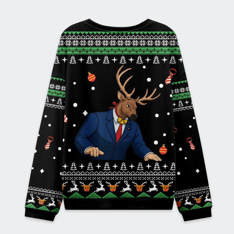 Tokyo-Tiger Reindeer Man Funny Christmas Ugly Sweatshirt