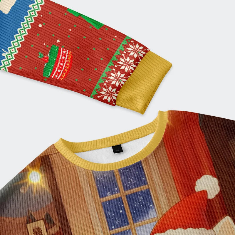 Tokyo-Tiger Cat Holding Gift Christmas Ugly Sweatshirt
