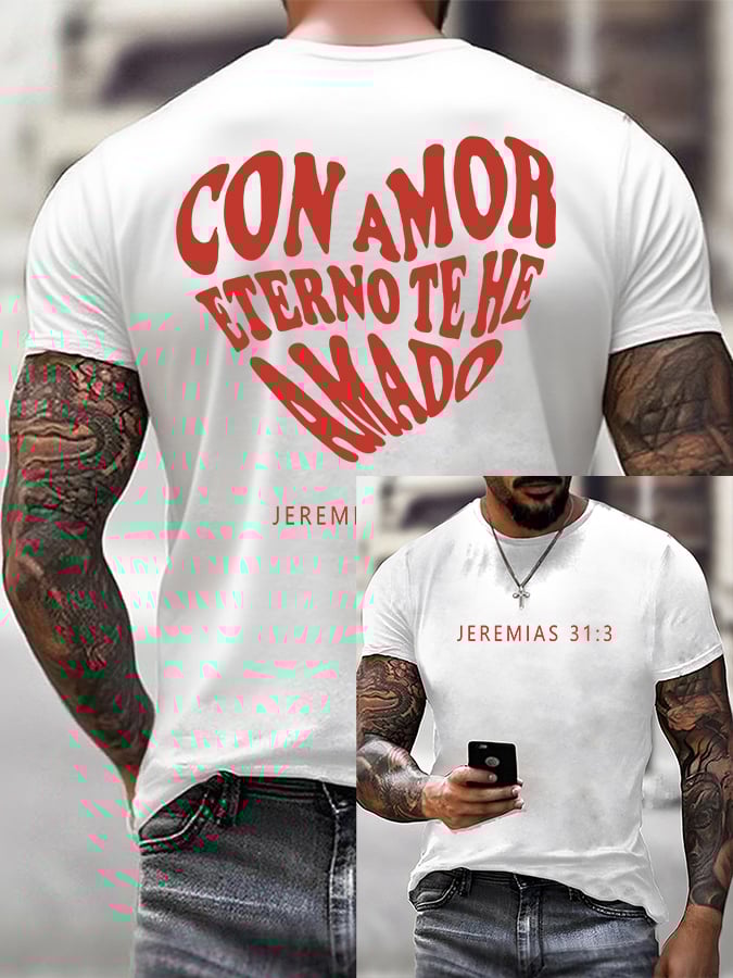 Men'S Casual Faith Print T-Shirt