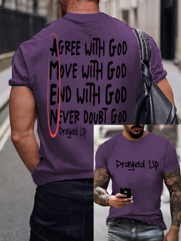 Men'S Casual "I Have Prayed And Been Ready To Face Anything" Faith Short Sleeve T-Shirt