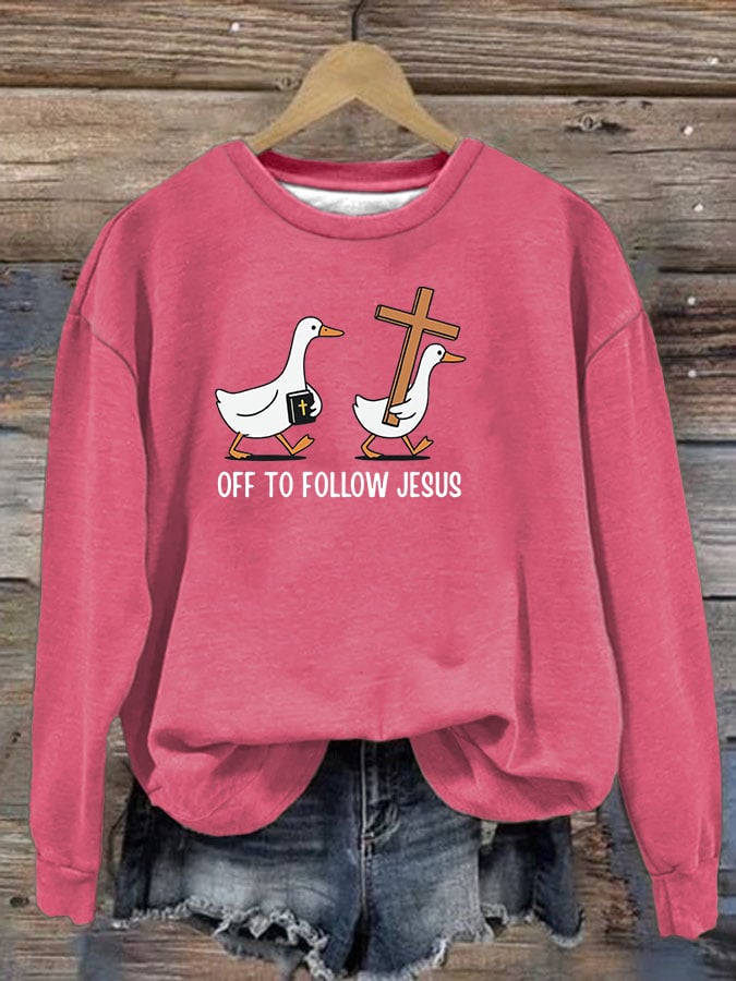 Women's   OFF TO FOLLOW JESUS  printed Sweatshirt