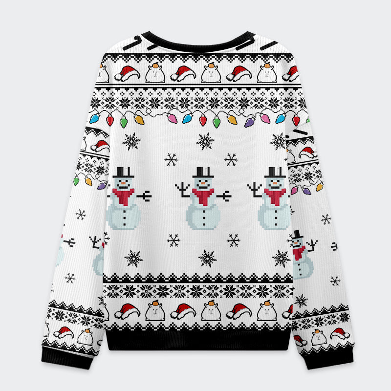Tokyo-Tiger Capybara Smoking Christmas Ugly Sweatshirt