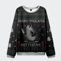 Tokyo-Tiger Overstimulated but Festive Christmas Ugly Sweatshirt