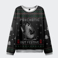 Tokyo-Tiger Funny Penguin Psychotic But Festive Christmas Ugly Sweatshirt