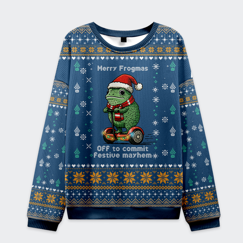 Tokyo-Tiger Funny Frogmas Mischief Ugly Sweatshirt