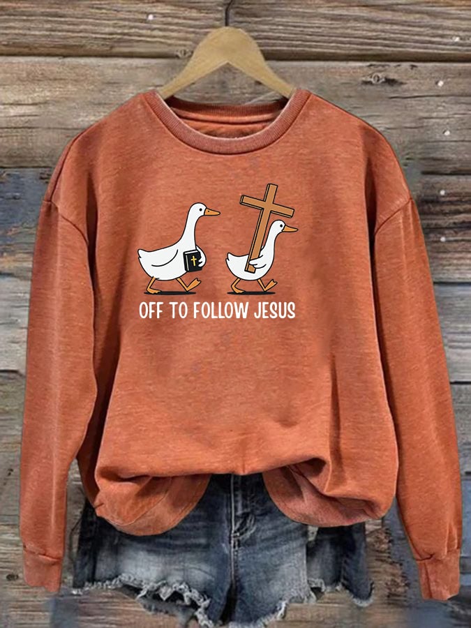 Women's   OFF TO FOLLOW JESUS  printed Sweatshirt
