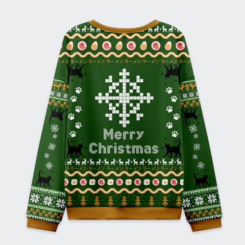Tokyo-Tiger All I Want for Christmas is Ramen Cat Ugly Sweatshirt