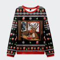 Tokyo-Tiger Reindeer Eating Ramen Christmas Ugly Sweatshirt
