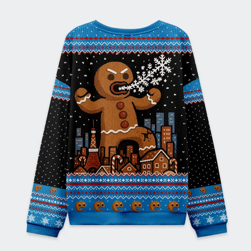 Tokyo-Tiger Gingerbread Monster Christmas Ugly Sweatshirt