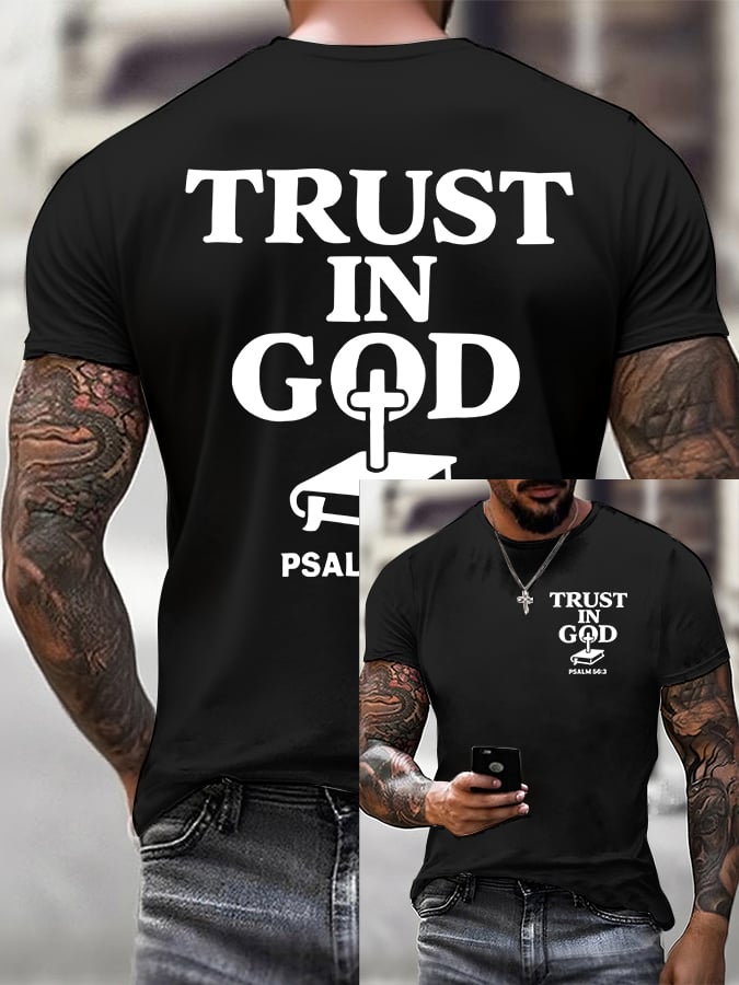 Men'S Casual Psalm 56:3 Trust In God Print T-Shirt