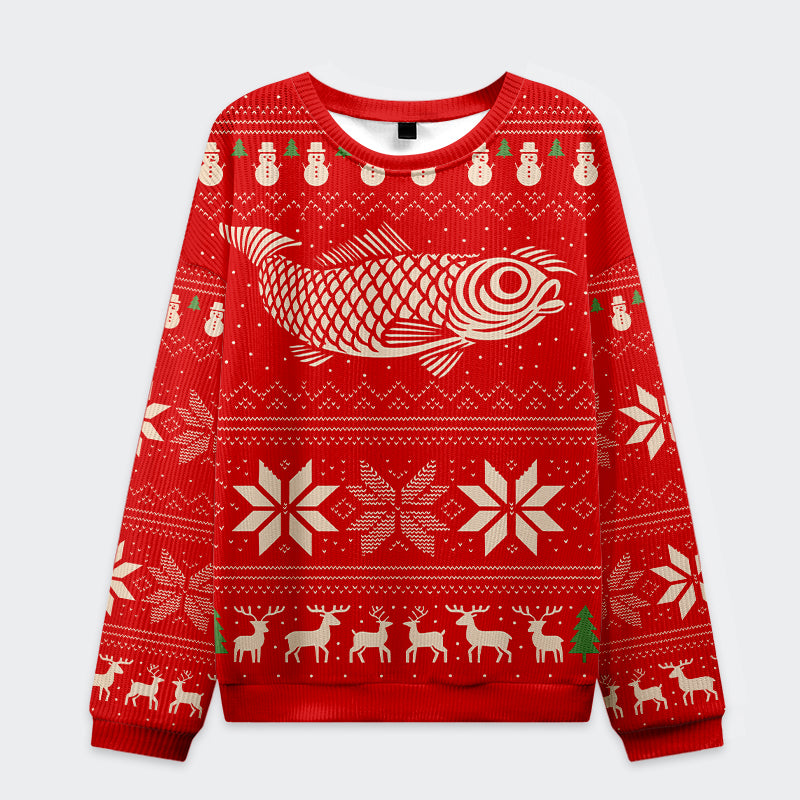 Tokyo-Tiger Fish Snow Japanese Christmas Ugly Sweatshirt
