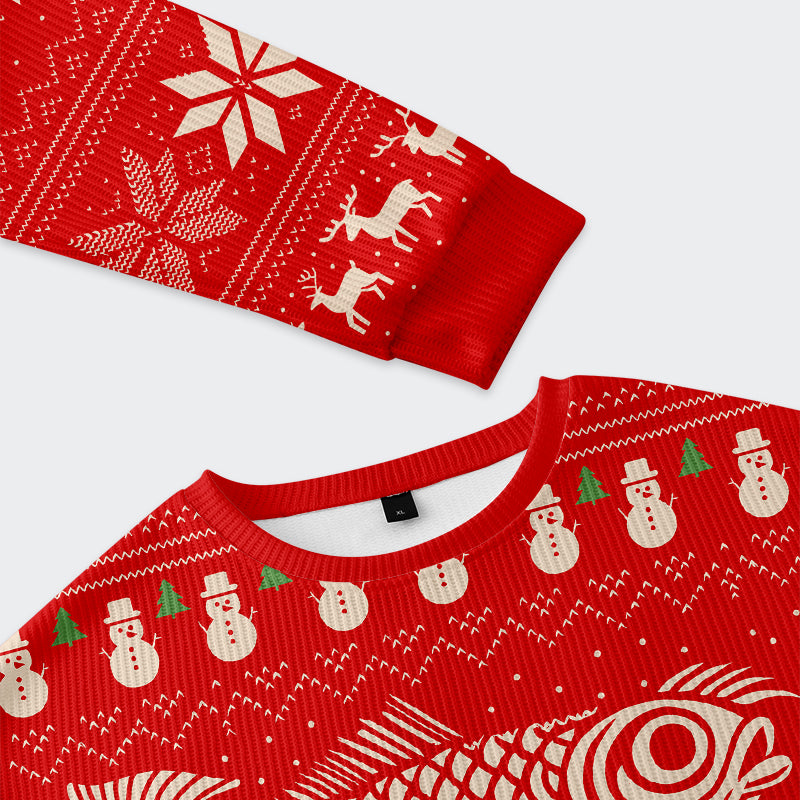 Tokyo-Tiger Fish Snow Japanese Christmas Ugly Sweatshirt