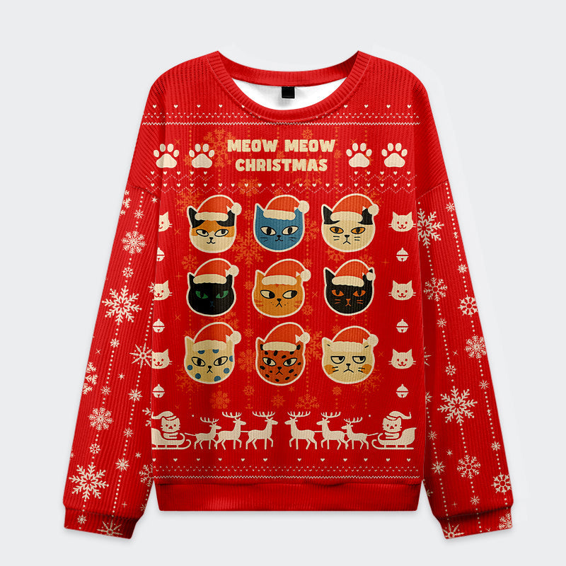Tokyo-Tiger Meow Meow Christmas Ugly Sweatshirt