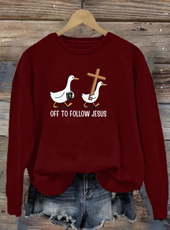 Women's   OFF TO FOLLOW JESUS  printed Sweatshirt