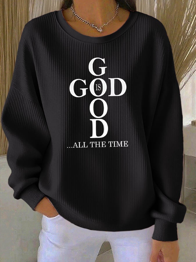 Women's Casual Faith Textured Sweatshirt