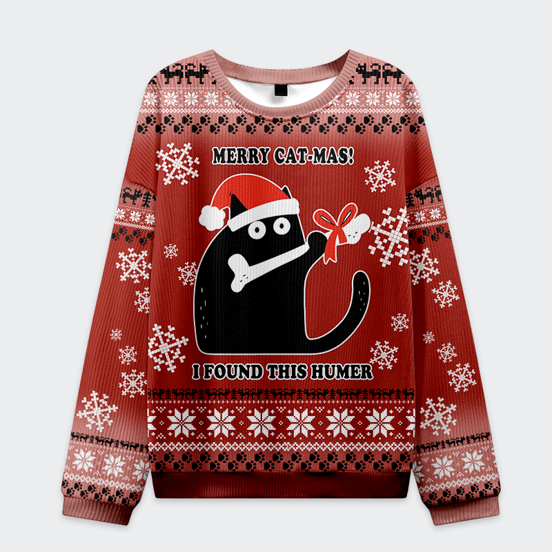 Tokyo-Tiger Funny Cat Found A Bone Gift Ugly Sweatshirt