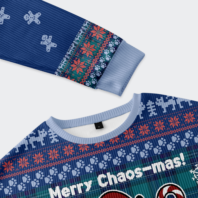 Tokyo-Tiger Candy Cane Raccoon Samurai Ugly Sweatshirt