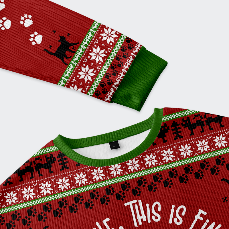 Tokyo-Tiger Cat Everything is fine Ugly Sweatshirt