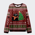 Tokyo-Tiger I Did It for the Naughty List Cat Ugly Sweatshirt