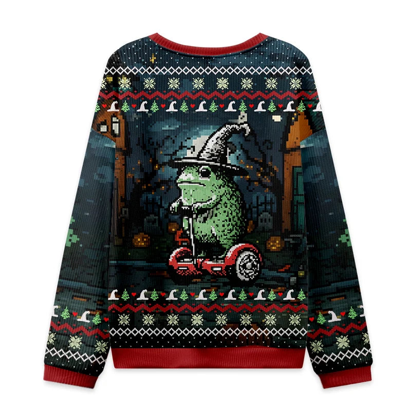 Tokyo-Tiger Funny Frog Ride Christmas Ugly Sweatshirt