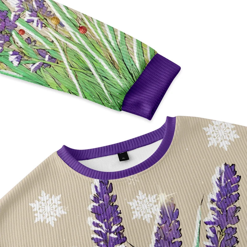 Tokyo-Tiger Japanese Lavender Christmas Ugly Sweatshirt