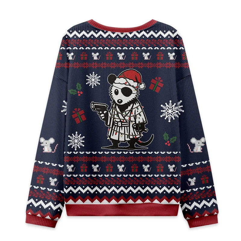 Tokyo-Tiger Possum Samurai Christmas Ugly Sweatshirt