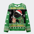 Tokyo-Tiger More Cocoa Less Drama Christmas Ugly Sweatshirt