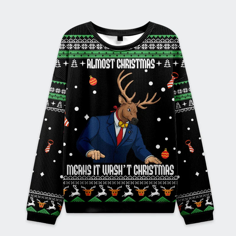Tokyo-Tiger Reindeer Man Funny Christmas Ugly Sweatshirt
