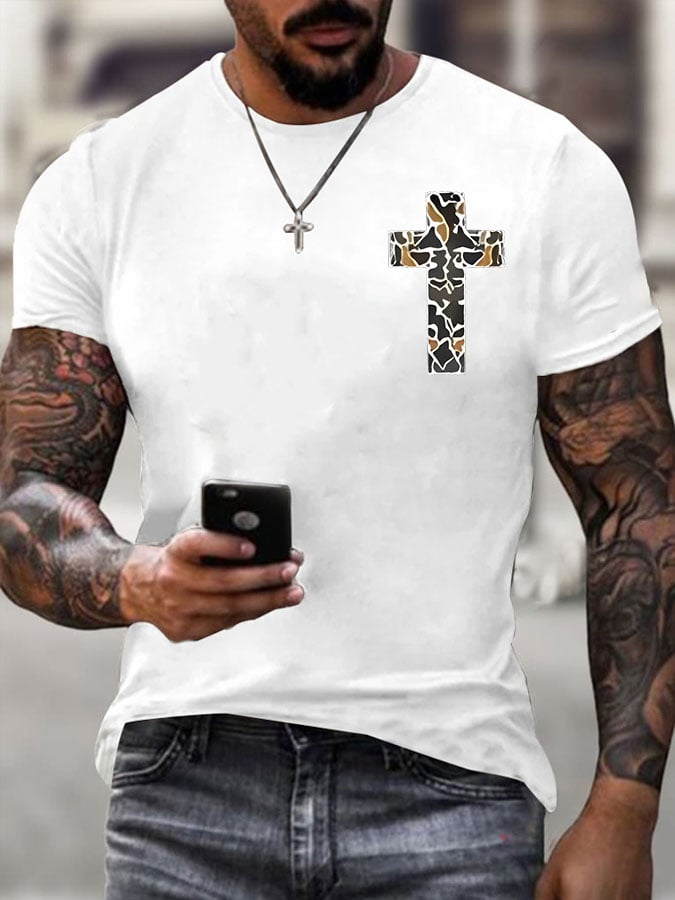 🔥Buy 3 Get 15% Off🔥Men's I Can Do All Things Through Christ Who Strengthens Me Print T-Shirt