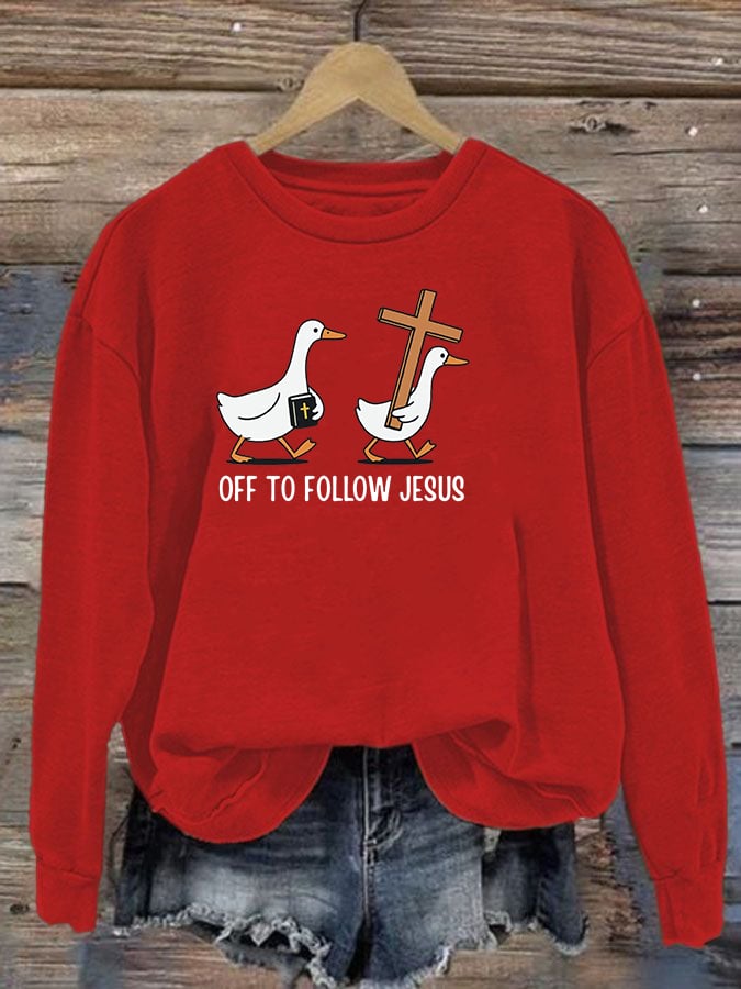 Women's   OFF TO FOLLOW JESUS  printed Sweatshirt