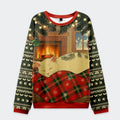 Tokyo-Tiger Napping Cat Christmas Ugly Sweatshirt