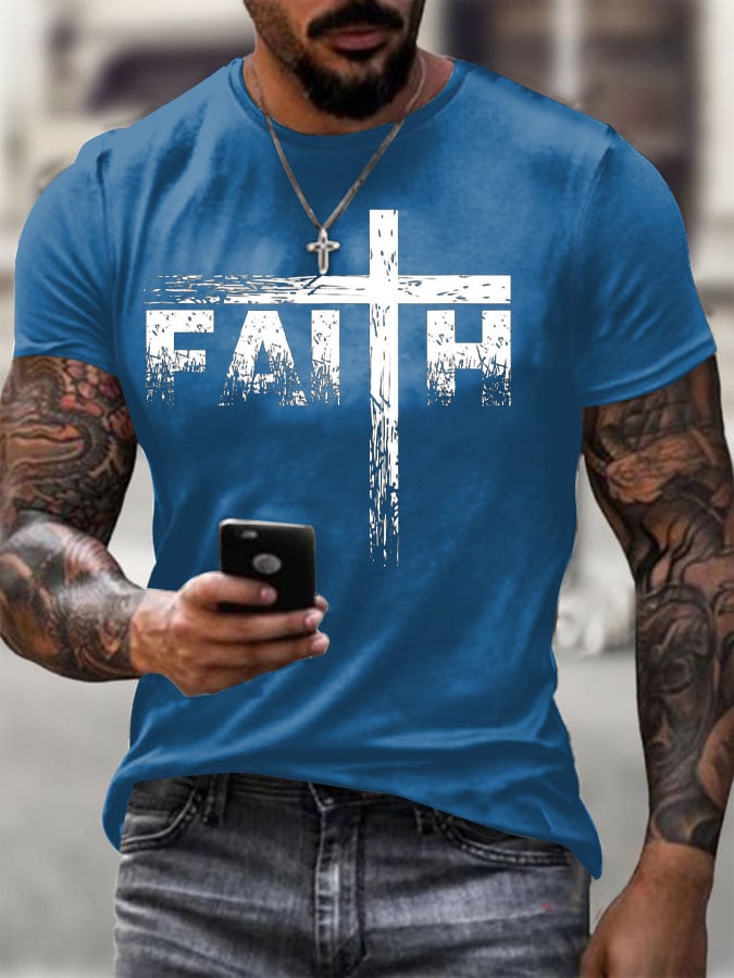 🔥Buy 3 Get 15% Off🔥Men's Faith Print T-Shirt