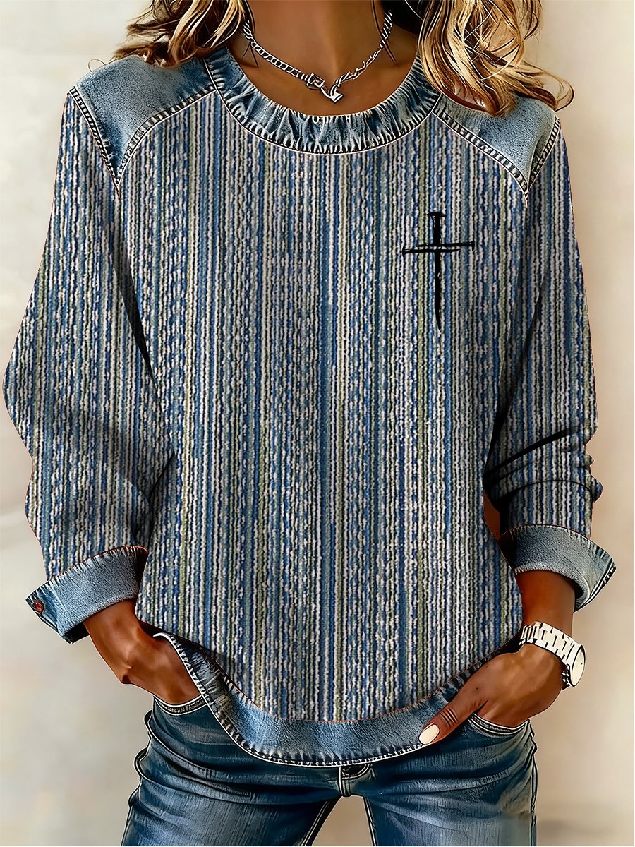 Women's Classic Cross Casual Sweatshirt