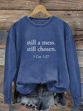 Women'S Casual Faith Print Sweatshirt
