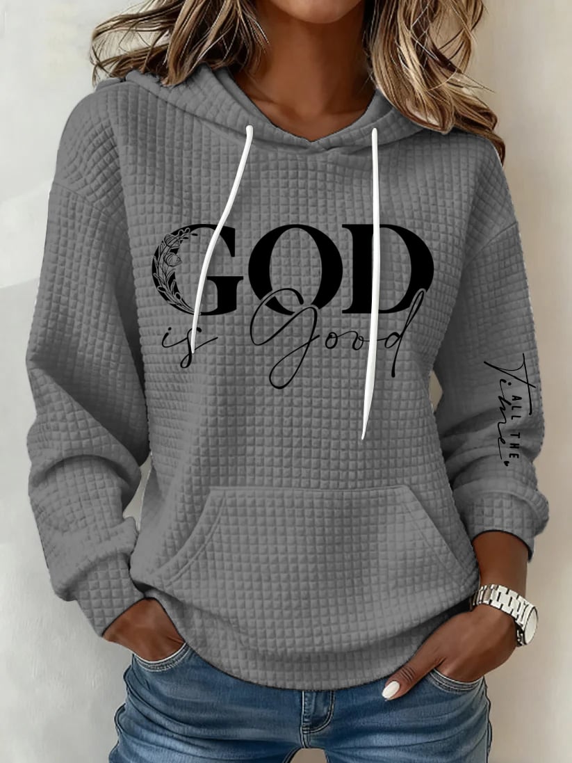 Women's Retro God Is Good  Faith Printed Sweatshirt