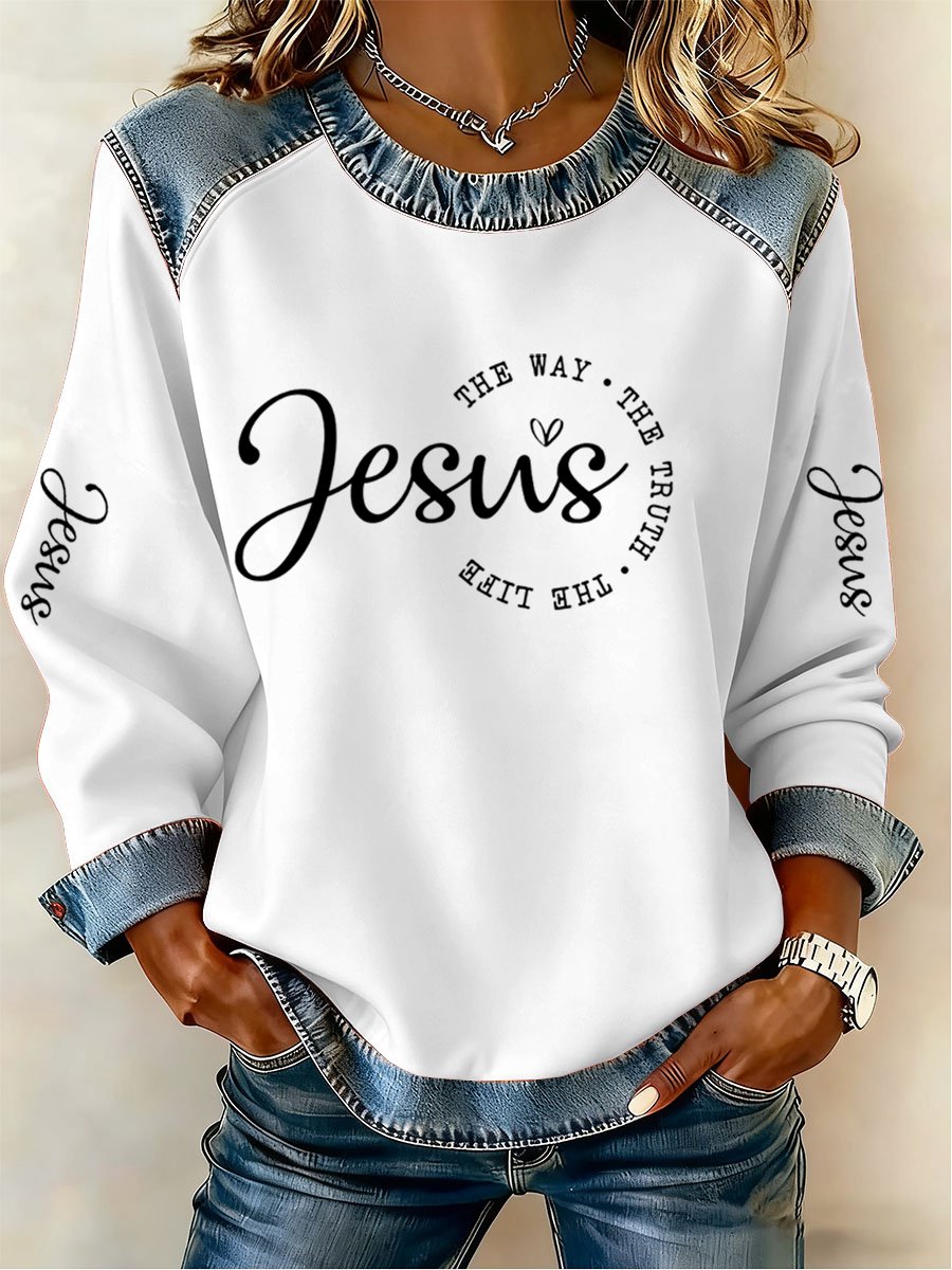 Women'S Jesus The Way The Truth The Life Print Sweatshirt