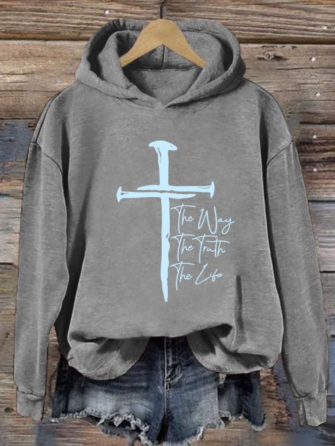 Women's Jesus The Way The Truth The Life Print Sweatshirt