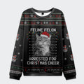 Tokyo-Tiger The Arrested Cat Christmas Ugly Sweatshirt