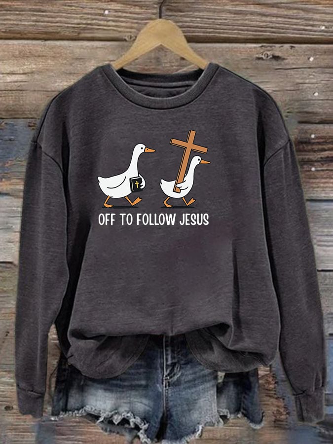 Women's   OFF TO FOLLOW JESUS  printed Sweatshirt