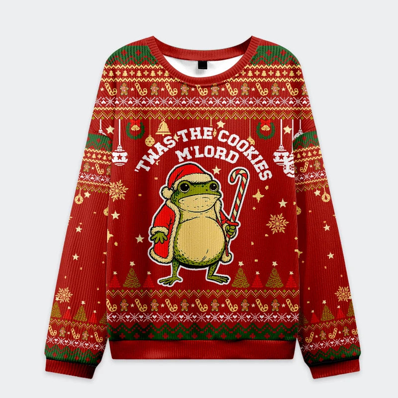 Tokyo-Tiger Twas The Cookies Frog Christmas Ugly Sweatshirt