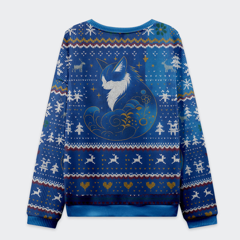 Tokyo-Tiger Retro Zen Cat: Living the Present Christmas Ugly Sweatshirt