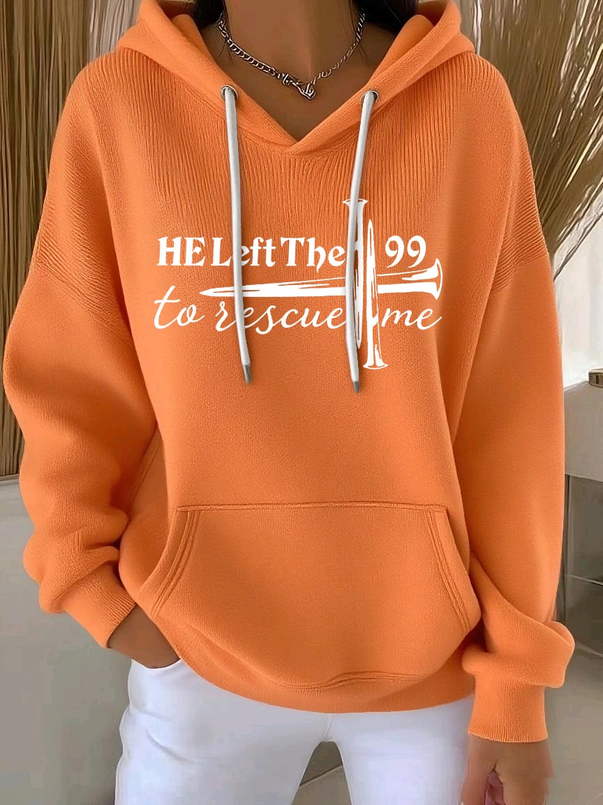 Women's Faith Print Casual Hoodie