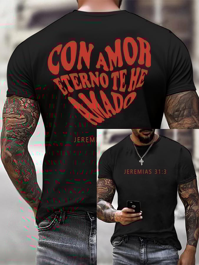 Men'S Casual Faith Print T-Shirt