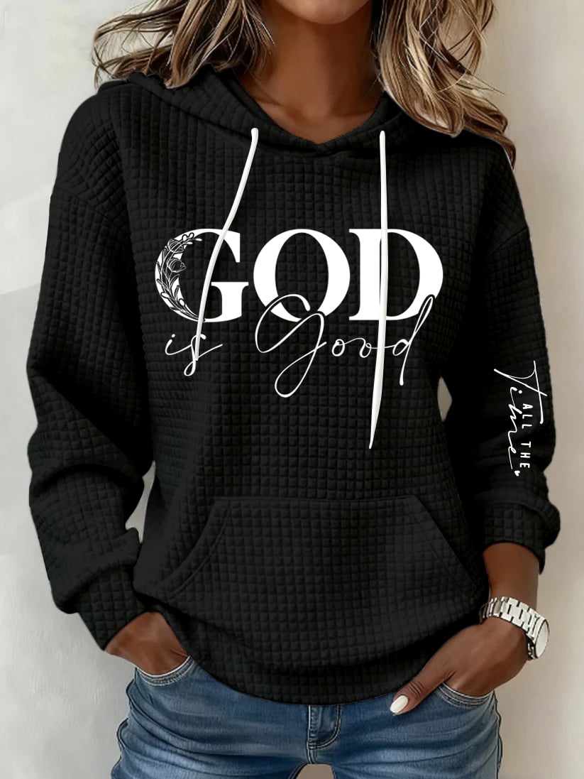 Women's Retro God Is Good  Faith Printed Sweatshirt