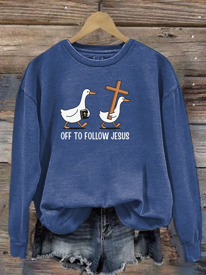 Women's   OFF TO FOLLOW JESUS  printed Sweatshirt
