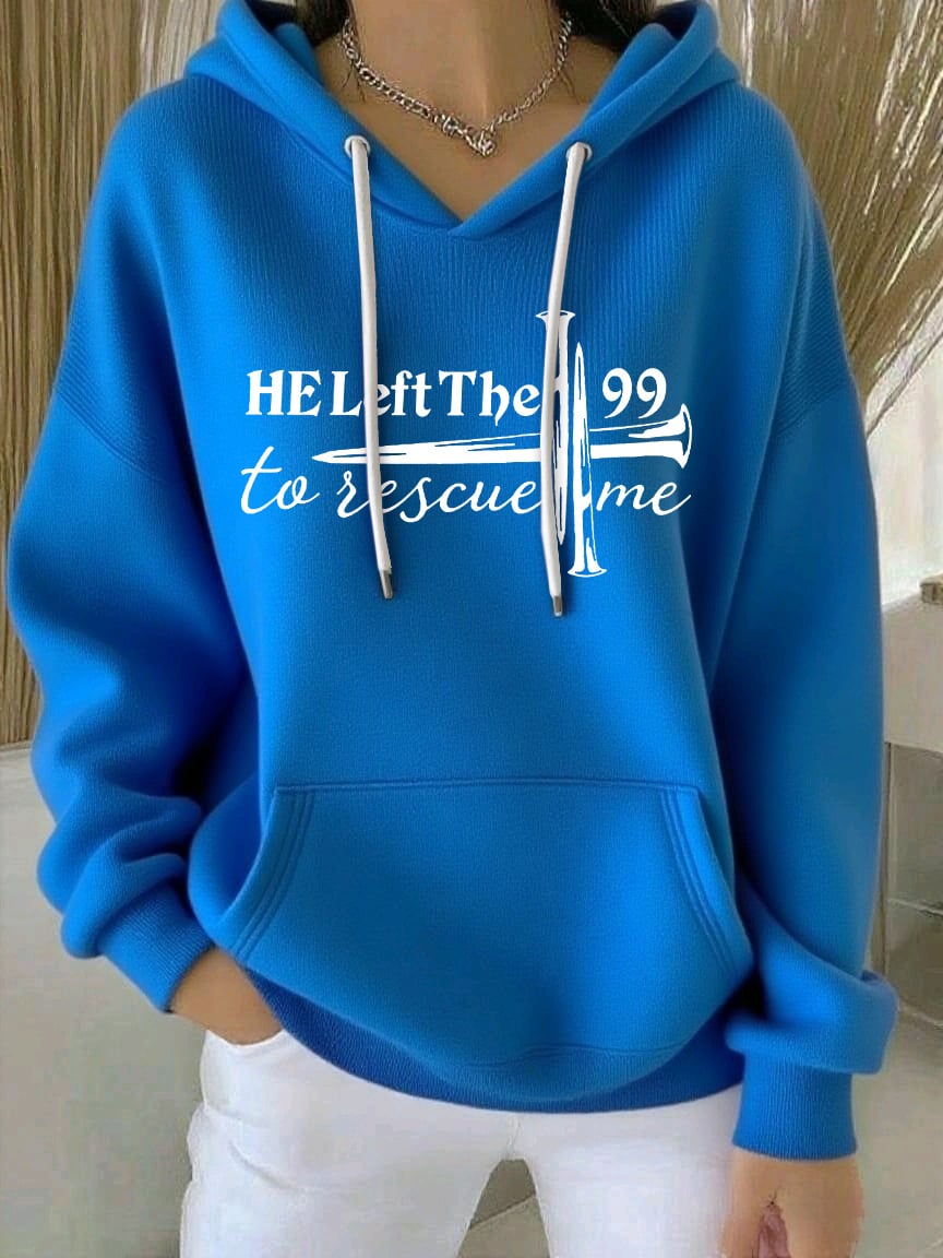 Women's Faith Print Casual Hoodie