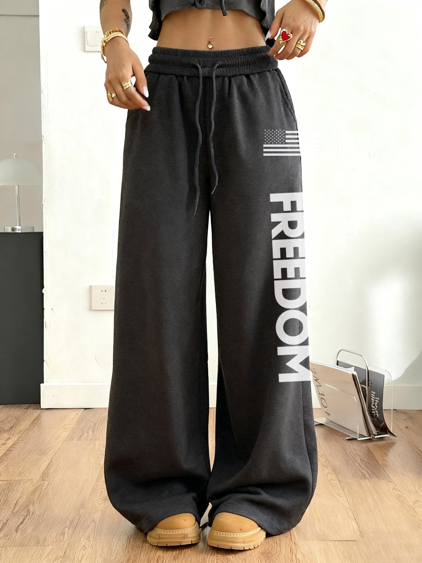 Women's Casual Fashion Freedom Flag Pants