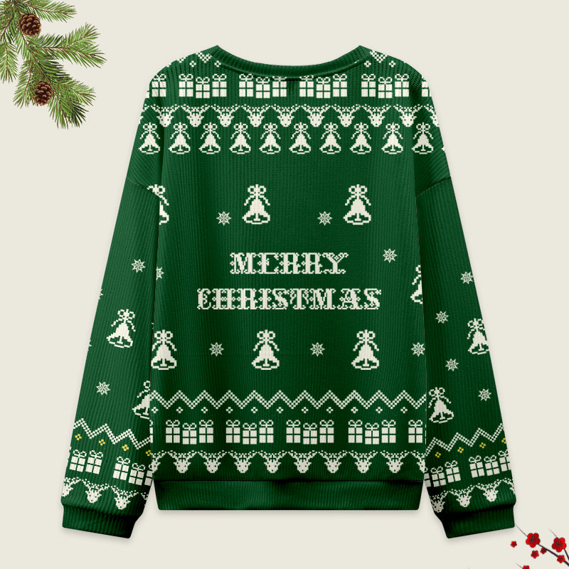 Tokyo-Tiger Frog Wearing Santa Hat Green Christmas Ugly Sweatshirt
