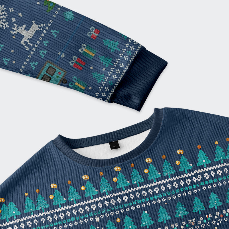 Tokyo-Tiger Exploring Tokyo Trains: Lost in Translation Christmas Ugly Sweatshirt