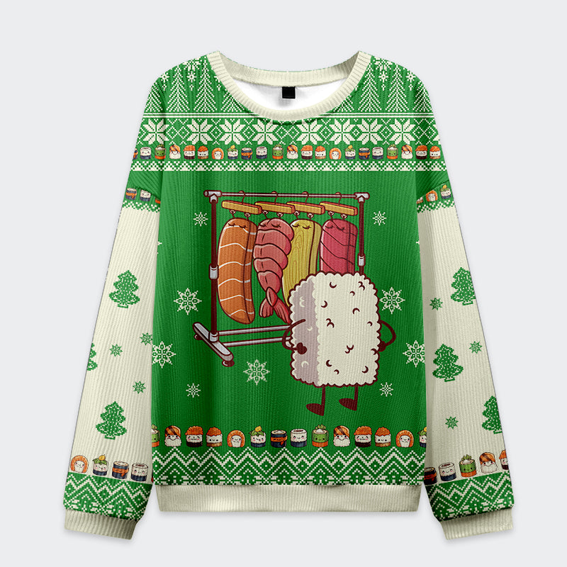 Tokyo-Tiger Funny Sushi Choosing Clothes Christmas Ugly Sweatshirt